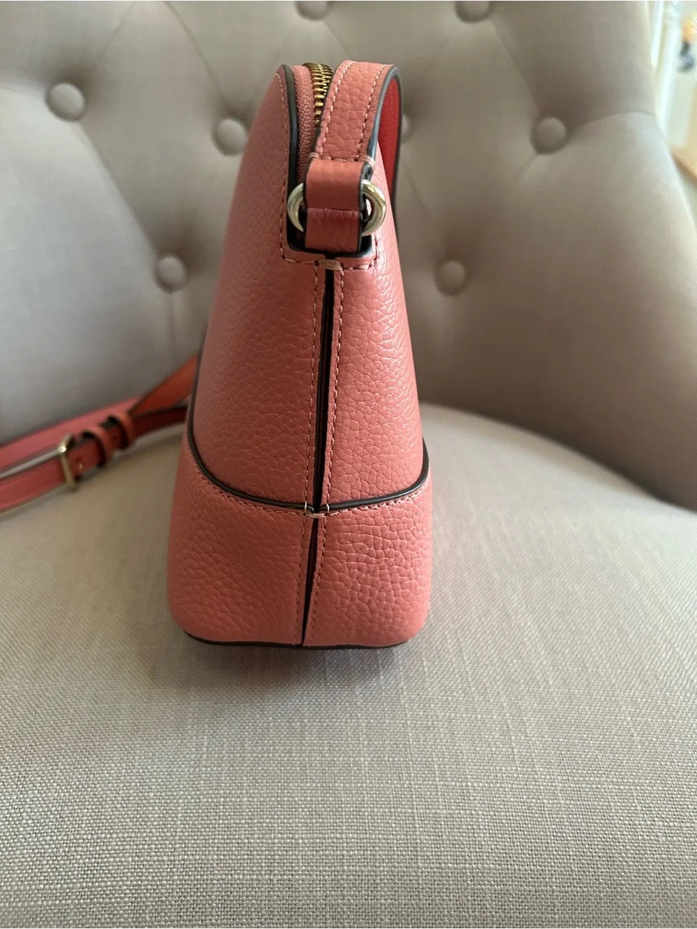 kate spade Coral-Peach Pebbled Leather Crossbody Bag